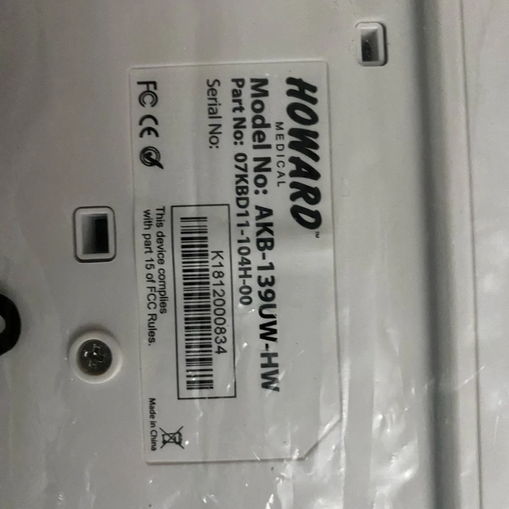 New Howard medical keyboard for computers. Model no: ALB 139UW-HW